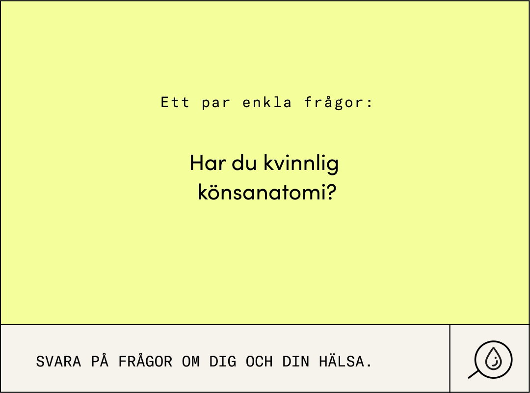reklam för urinkollen: har du kvinnlig könsorgan?