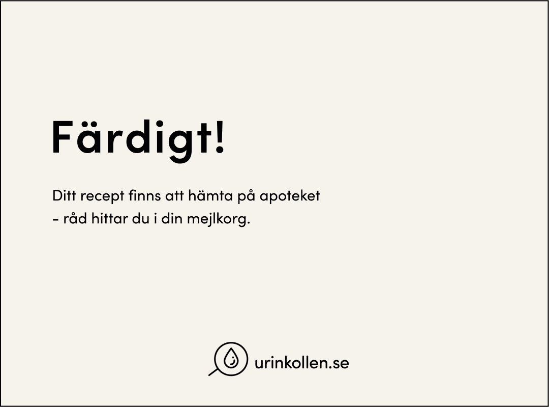 reklam för urinkollen: färdigt! hämta recept!