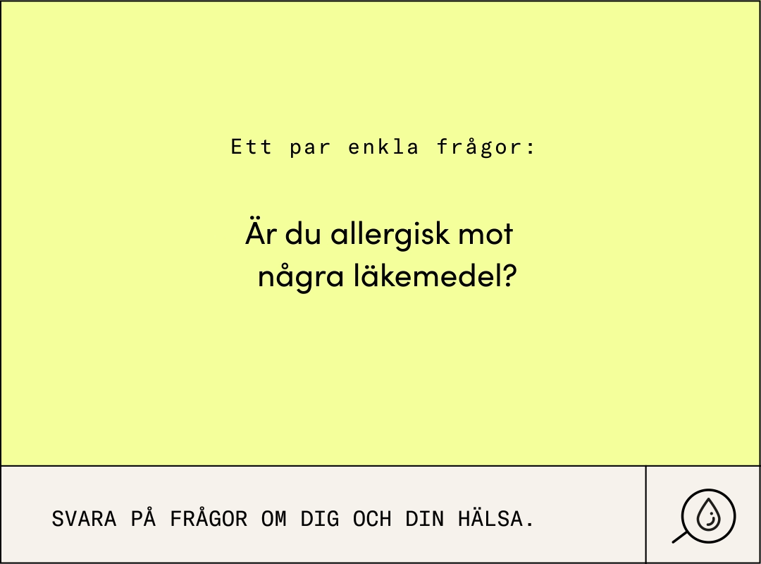 reklam för urinkollen: är du allergisk mot några läkemedel?